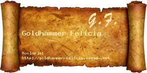 Goldhammer Felícia névjegykártya